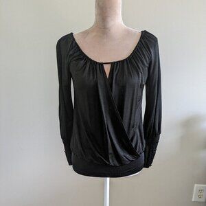 New Bebe Long Sleeve Black Top